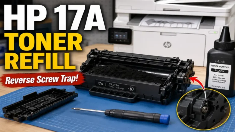 How to refill hp 17a toner cartridge: Reverse-Screw Hack