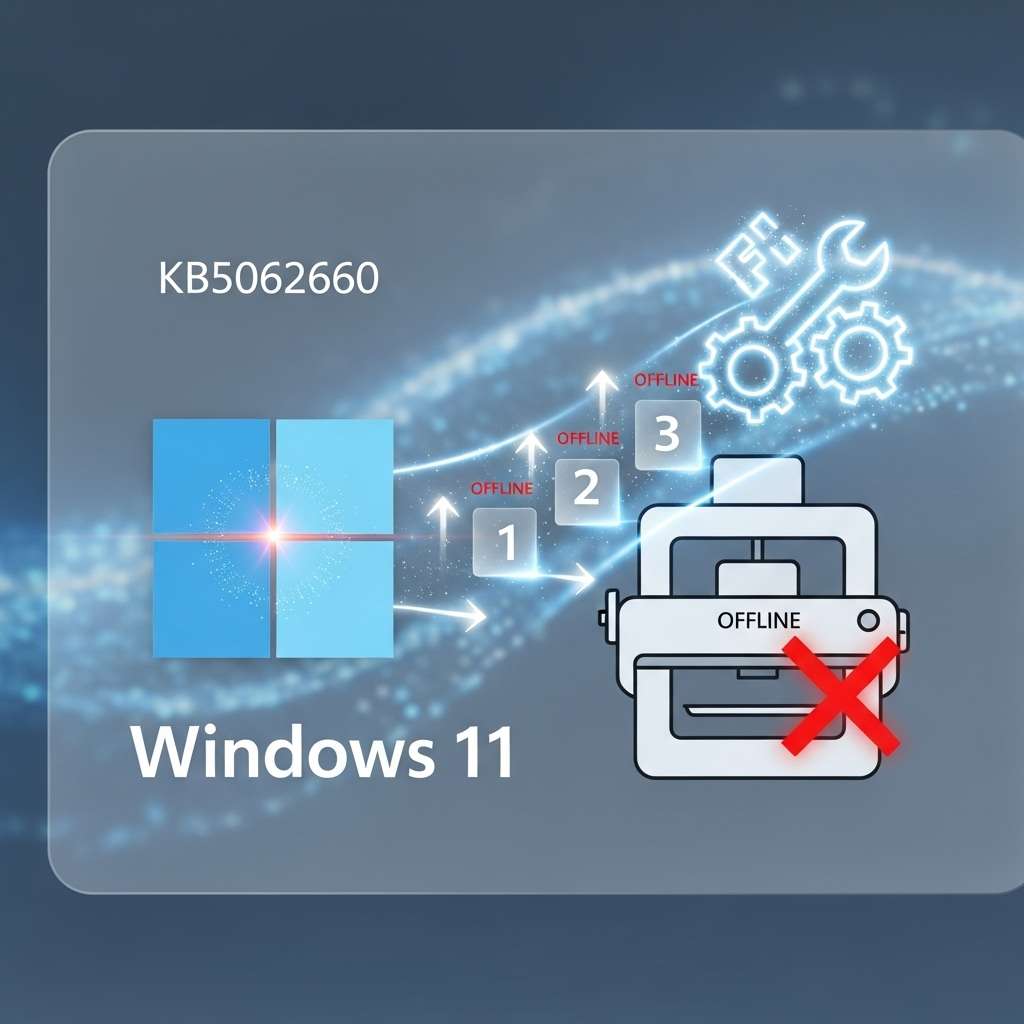 A diagram showing the steps to reinstall a printer driver, from uninstalling old software to downloading and running the new installer.