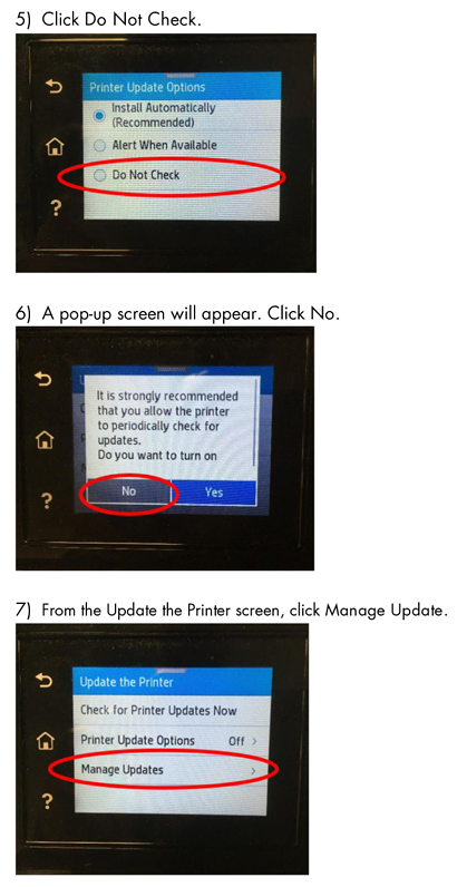 Disable automatic firmware updates hp m454 m479 (415A)