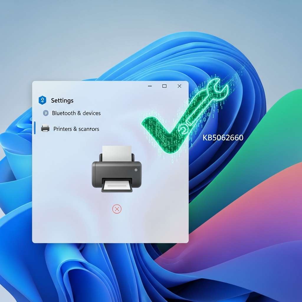 windows 11 24h2 removed printers fix kb5062660 — proven steps
