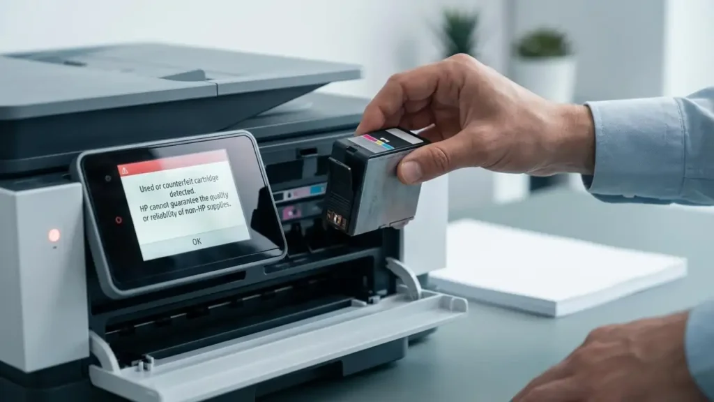Used or Counterfeit Cartridge Detected : HP Fix