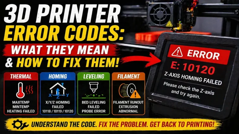 3D Printer Error Codes: Meaning, Causes, and Fixes