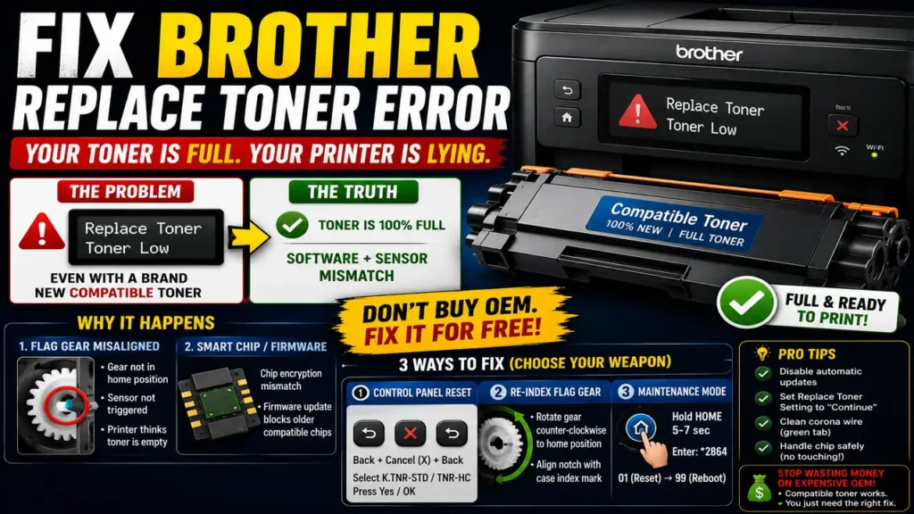 Fix Brother Printer Replace Toner Error Instantly