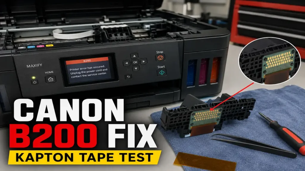 Canon B200 Error Fix 4-Phase Kapton Tape Isolation Method