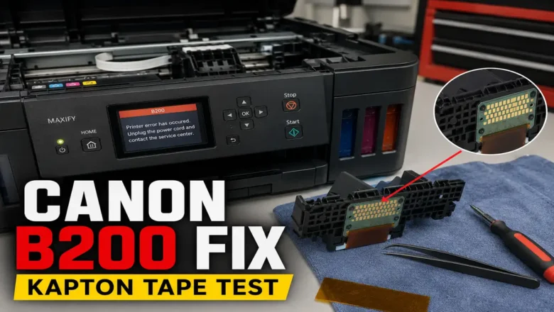 Canon B200 Error Fix: 4-Phase Kapton Tape Isolation Method
