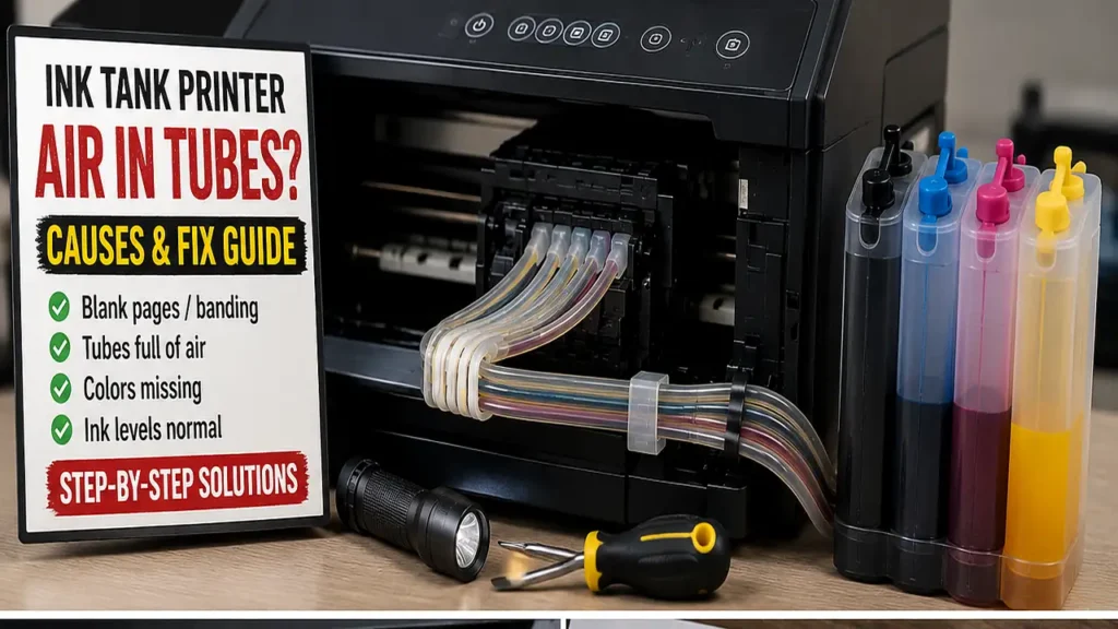 Ink Tank Printer Air in Tubes Fix 4-Phase Diagnostic Guide